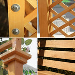 SOLARA Arch with Wood Finnish Furniture Boxes Outdoor Seat 2 - Planter Garden Solid Patio Yellow