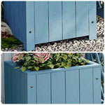 SOLARA Planter Garden - Finnish Box Patio Furniture - Wood Solid Outdoor 50x50x50 Blue