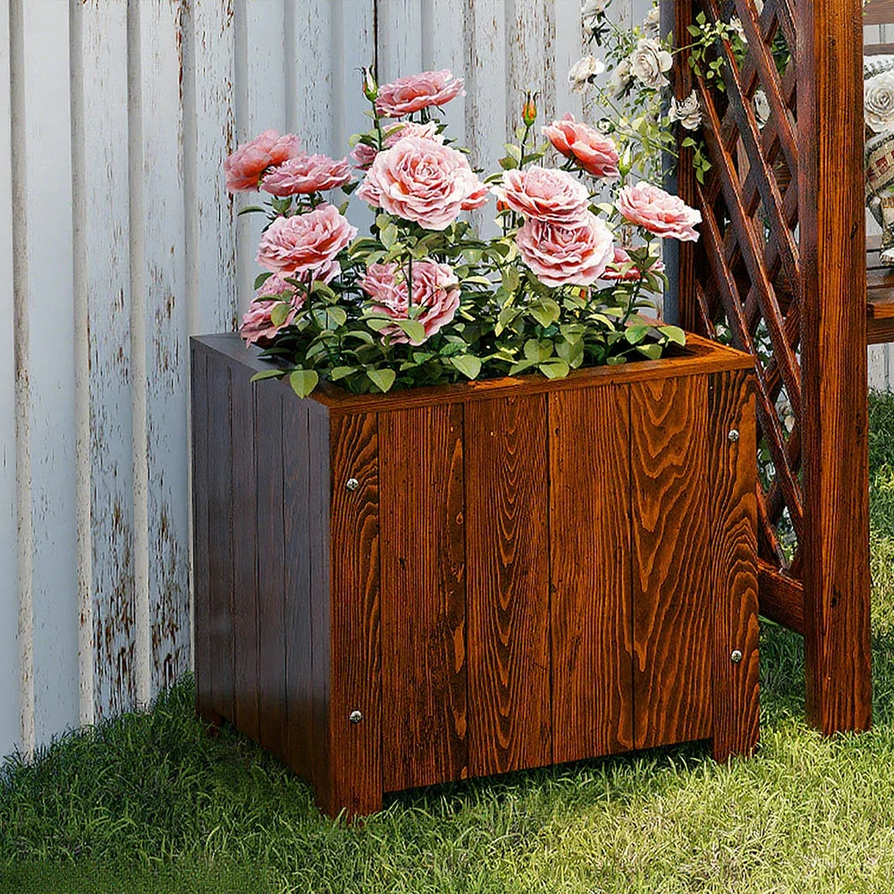 SOLARA Planter 50x50x50 Furniture Outdoor Wood - Garden - Finnish Solid Box Patio Brown
