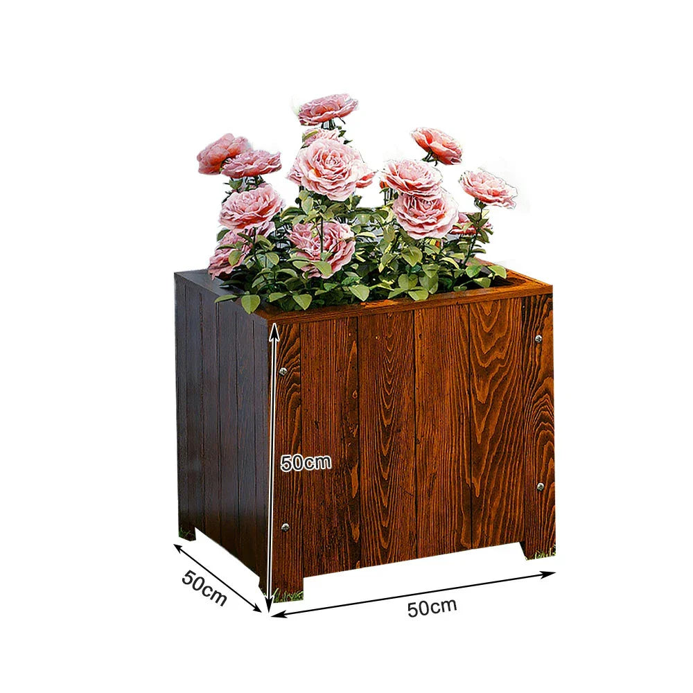 SOLARA Planter 50x50x50 Furniture Outdoor Wood - Garden - Finnish Solid Box Patio Brown