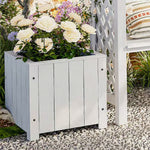 SOLARA Planter Wood Finnish Solid 50x50x50 - Box - Garden Furniture Patio Outdoor White