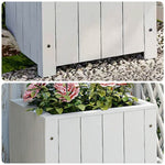 SOLARA Planter Wood Finnish Solid 50x50x50 - Box - Garden Furniture Patio Outdoor White