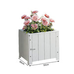 SOLARA Planter Wood Finnish Solid 50x50x50 - Box - Garden Furniture Patio Outdoor White