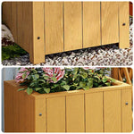 SOLARA Planter Garden Wood - Box Solid Finnish Outdoor - 50x50x50 Patio Furniture Yellow