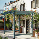SOLARA Double-Row Wood, Finnish - 1.3m/2m Outdoor Garden Pergola 2m, - 3m x Solid Shade Patio x Blue