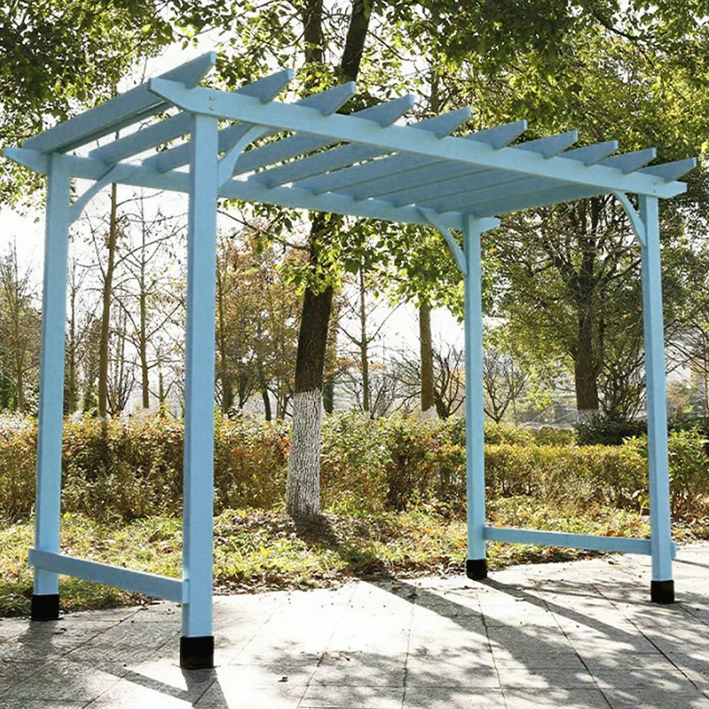 SOLARA Double-Row Wood, Finnish - 1.3m/2m Outdoor Garden Pergola 2m, - 3m x Solid Shade Patio x Blue