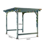 SOLARA Double-Row Wood, Finnish - 1.3m/2m Outdoor Garden Pergola 2m, - 3m x Solid Shade Patio x Blue