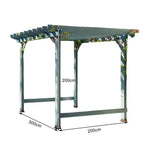 SOLARA Double-Row Wood, Finnish - 1.3m/2m Outdoor Garden Pergola 2m, - 3m x Solid Shade Patio x Blue