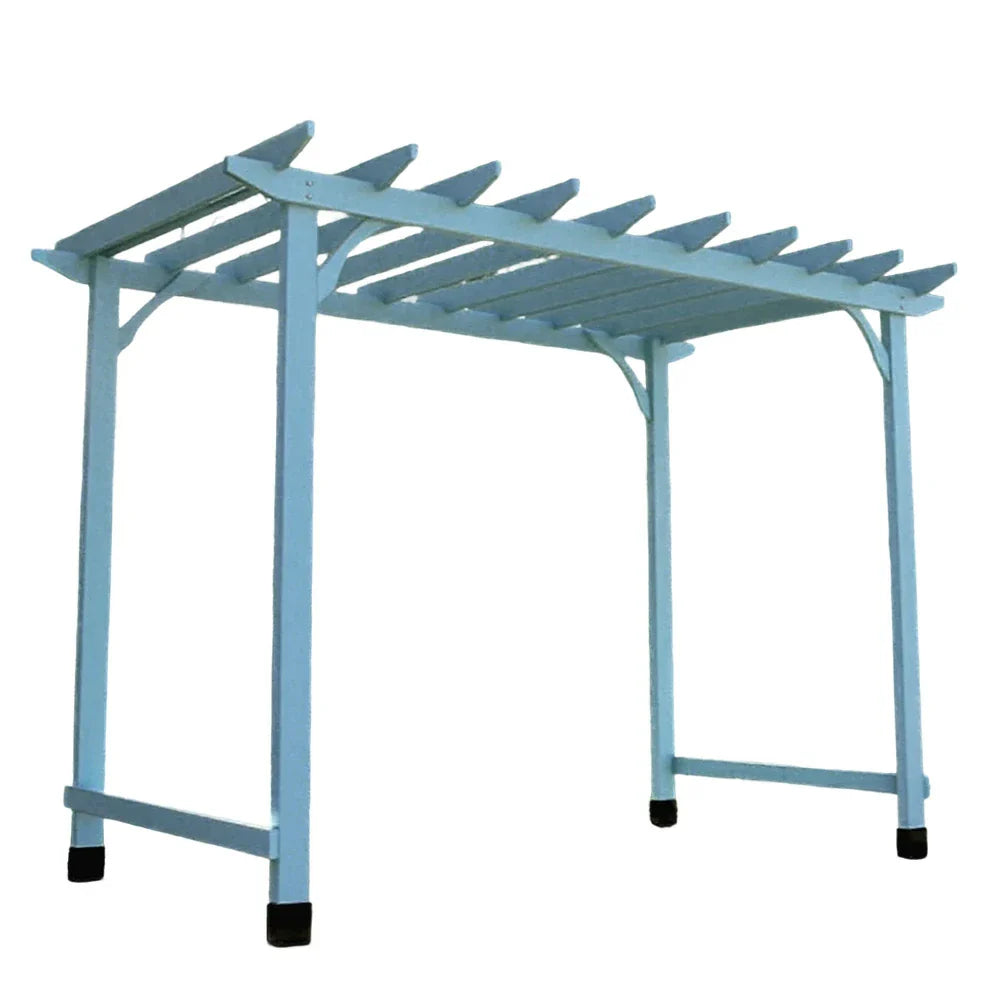 SOLARA Double-Row Wood, Finnish - 1.3m/2m Outdoor Garden Pergola 2m, - 3m x Solid Shade Patio x Blue