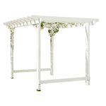 SOLARA Double-Row x Solid - Garden Pergola 3m Finnish x Outdoor - 2m, Shade Patio Wood, 1.3m/2m White