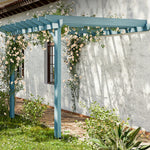 SOLARA Wall-Mounted Solid x - Patio Outdoor 1.3m/2m 3m Finnish - Garden Wood, Shade 2m, x Pergola Blue
