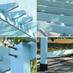 SOLARA Wall-Mounted Solid x - Patio Outdoor 1.3m/2m 3m Finnish - Garden Wood, Shade 2m, x Pergola Blue