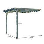 SOLARA Wall-Mounted Solid x - Patio Outdoor 1.3m/2m 3m Finnish - Garden Wood, Shade 2m, x Pergola Blue