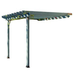 SOLARA Wall-Mounted Solid x - Patio Outdoor 1.3m/2m 3m Finnish - Garden Wood, Shade 2m, x Pergola Blue