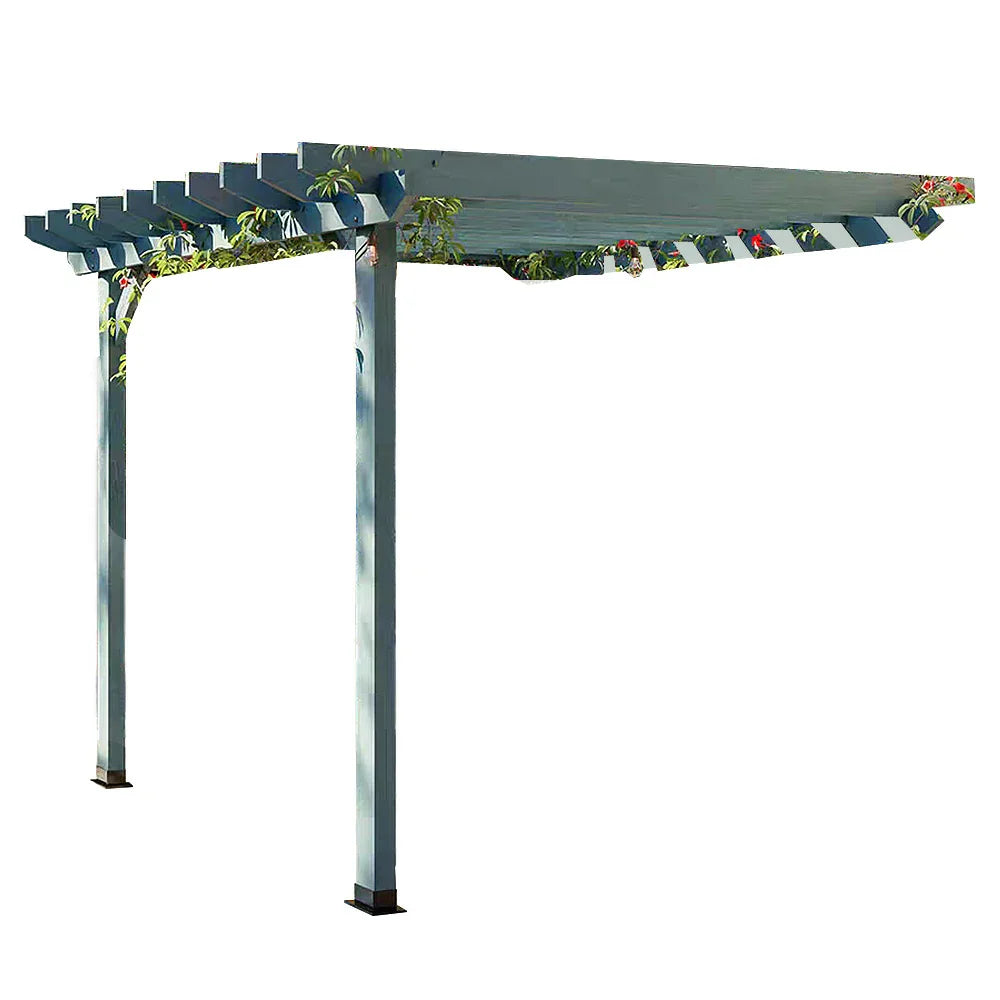 SOLARA Wall-Mounted Solid x - Patio Outdoor 1.3m/2m 3m Finnish - Garden Wood, Shade 2m, x Pergola Blue