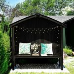 SOLARA Wooden Dual-Drainage with Pergola Solid Roof, Design Patio Twill Wood, Pitched - Finnish Garden Pavilion Outdoor Black