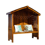 SOLARA Wooden Patio with Garden Pitched Finnish Design - Pergola Twill Dual-Drainage Wood, Solid - Outdoor Roof, Pavilion Brown