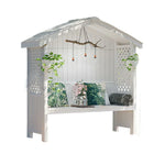 SOLARA Wooden Pitched Finnish Patio - Design Outdoor Solid Dual-Drainage Twill Garden Wood, Roof, - with Pergola Pavilion White