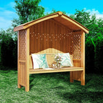 SOLARA Wooden Design - Pitched Patio Dual-Drainage Pavilion Solid - Finnish with Garden Twill Wood, Roof, Pergola Outdoor Yellow