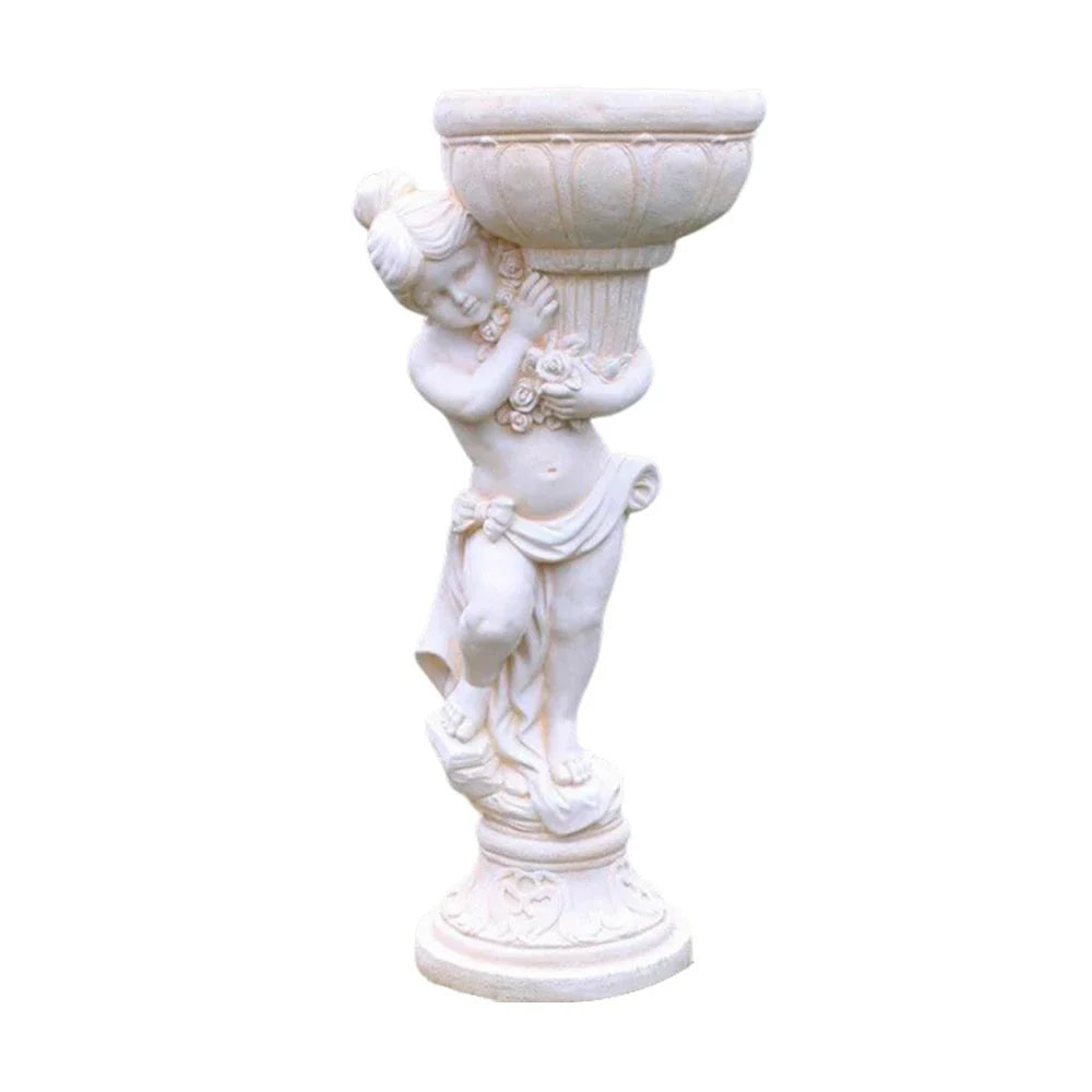 SOLARA 112cm Boy Angel Design Outdoor Planter UV-Resistant, Waterproof, Corrosion-Resistant, Durable for All Weather, Elegant Design for Gardens Patios