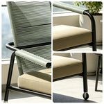 SOLARA Premium High Back Outdoor Lounge Sofa Olefin Rope Quick Dry Cushion Aluminium Frame for Patio Garden Balcony and Courtyard