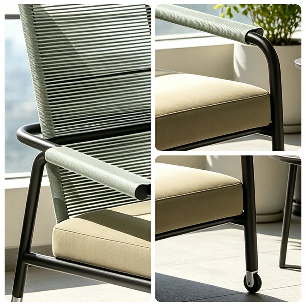 SOLARA Premium High Back Outdoor Lounge Sofa Olefin Rope Quick Dry Cushion Aluminium Frame for Patio Garden Balcony and Courtyard