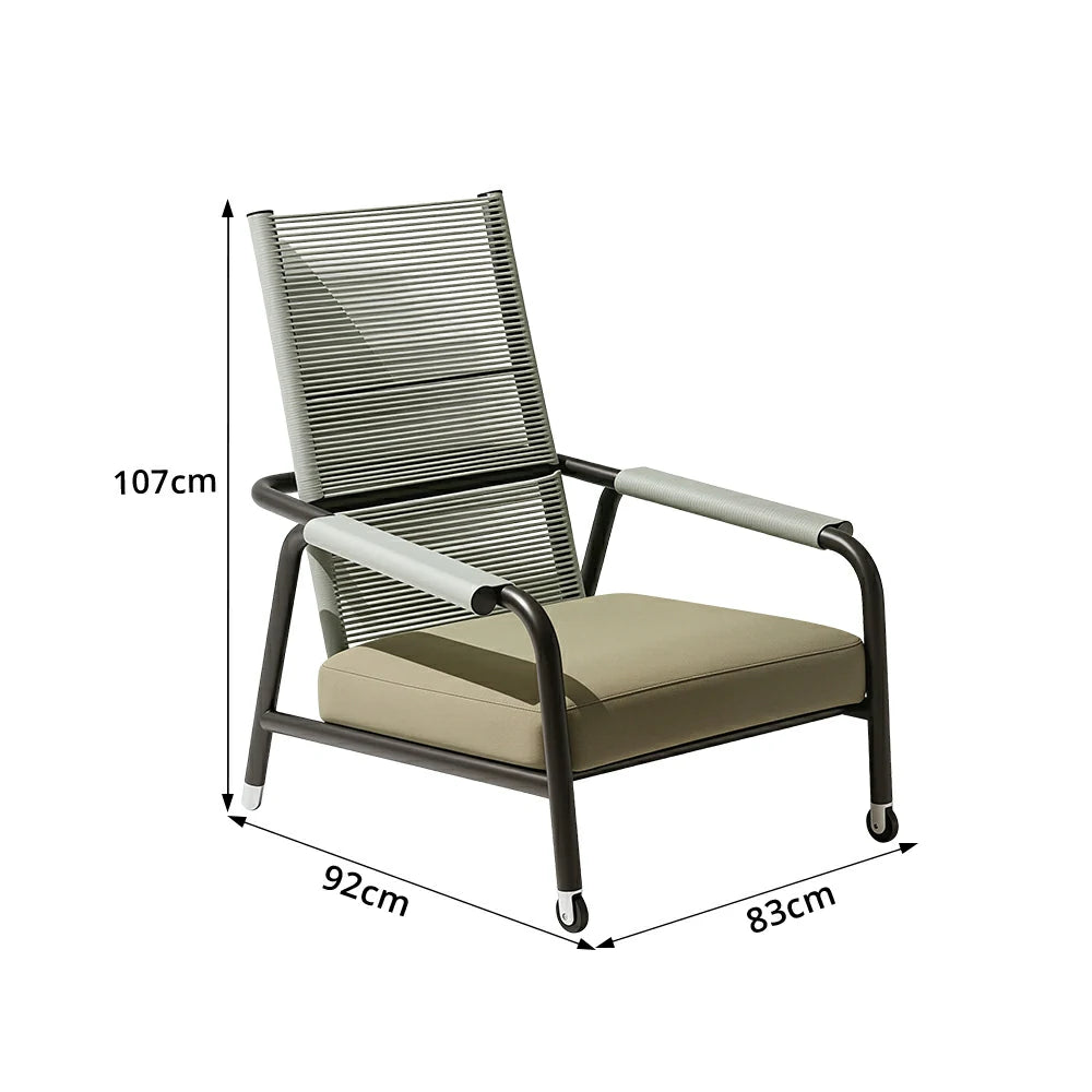 SOLARA Premium High Back Outdoor Lounge Sofa Olefin Rope Quick Dry Cushion Aluminium Frame for Patio Garden Balcony and Courtyard