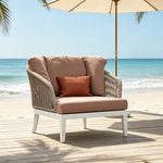 SOLARA Outdoor Lounge Sofa Morandi Design High Density Cushion Weather Resistant Rope for Courtyard Patio and Garden