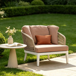 SOLARA Outdoor Lounge Sofa Morandi Design High Density Cushion Weather Resistant Rope for Courtyard Patio and Garden