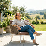 SOLARA Outdoor Lounge Sofa Morandi Design High Density Cushion Weather Resistant Rope for Courtyard Patio and Garden