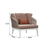 SOLARA Outdoor Lounge Sofa Morandi Design High Density Cushion Weather Resistant Rope for Courtyard Patio and Garden