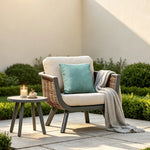 SOLARA Outdoor Wicker Sofa All Aluminium Frame AXVISION Waterproof Fabric for Courtyard Patio Garden and Leisure Space