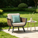 SOLARA Outdoor Wicker Sofa All Aluminium Frame AXVISION Waterproof Fabric for Courtyard Patio Garden and Leisure Space