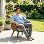 SOLARA Outdoor Wicker Sofa All Aluminium Frame AXVISION Waterproof Fabric for Courtyard Patio Garden and Leisure Space
