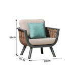 SOLARA Outdoor Wicker Sofa All Aluminium Frame AXVISION Waterproof Fabric for Courtyard Patio Garden and Leisure Space