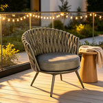 SOLARA Outdoor Rope Lounge Sofa Thickened Aluminium Frame Quick-Dry Cushions for Patio Balcony Garden
