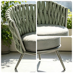 SOLARA Outdoor Rope Lounge Sofa Thickened Aluminium Frame Quick-Dry Cushions for Patio Balcony Garden