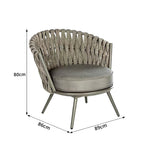 SOLARA Outdoor Rope Lounge Sofa Thickened Aluminium Frame Quick-Dry Cushions for Patio Balcony Garden
