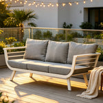 SOLARA Outdoor Aluminium Lounge Sofa Waterproof Cushions High-Density Sponge for Patio Balcony Garden