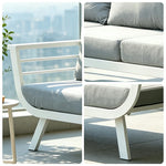 SOLARA Outdoor Aluminium Lounge Sofa Waterproof Cushions High-Density Sponge for Patio Balcony Garden