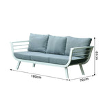 SOLARA Outdoor Aluminium Lounge Sofa Waterproof Cushions High-Density Sponge for Patio Balcony Garden