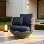 SOLARA Outdoor Rope Lounge Chair Thickened Aluminium Frame Waterproof Fabric for Patio Balcony Garden