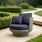 SOLARA Outdoor Rope Lounge Chair Thickened Aluminium Frame Waterproof Fabric for Patio Balcony Garden