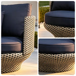 SOLARA Outdoor Rope Lounge Chair Thickened Aluminium Frame Waterproof Fabric for Patio Balcony Garden