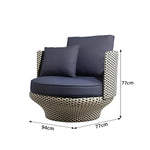 SOLARA Outdoor Rope Lounge Chair Thickened Aluminium Frame Waterproof Fabric for Patio Balcony Garden