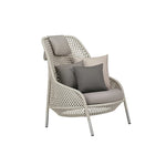 SOLARA Nordic Outdoor Rattan Lounge Chair PE Rattan Thickened Aluminium Frame for Patio Balcony Garden - White