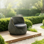 SOLARA Outdoor PE Rattan Lounge Chair Handwoven Design Aluminium Frame Waterproof Cushions for Patio Balcony Garden