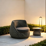 SOLARA Outdoor PE Rattan Lounge Chair Handwoven Design Aluminium Frame Waterproof Cushions for Patio Balcony Garden