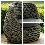 SOLARA Outdoor PE Rattan Lounge Chair Handwoven Design Aluminium Frame Waterproof Cushions for Patio Balcony Garden