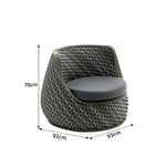 SOLARA Outdoor PE Rattan Lounge Chair Handwoven Design Aluminium Frame Waterproof Cushions for Patio Balcony Garden